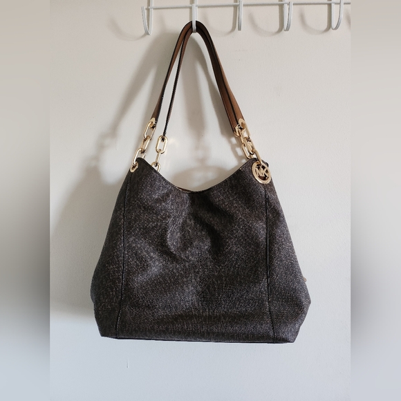 Michael Kors - Brown & Gold Multi Pocket Bag - Picture 2 of 8